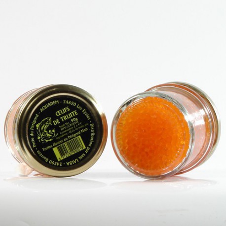 Oeufs de truites arc-en-ciel Perle d'Ô, 80g Oeufs de truites arc-en-ciel Perle d'Ô, 80g