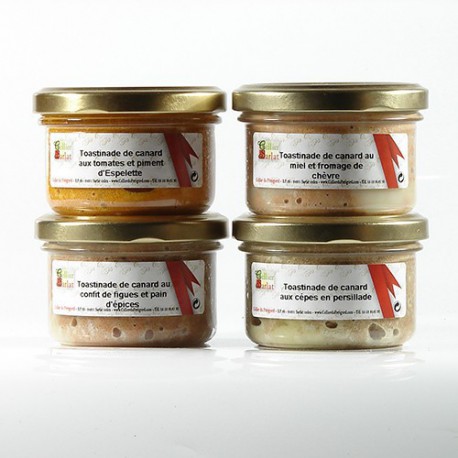 Assortiment de 4 Toastinades de canard, 4x90g Assortiment de 4 Toastinades de canard, 4x90g