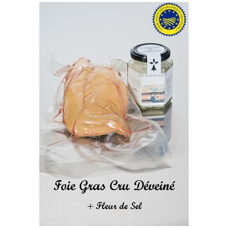 Foie Gras Cru Deveiné et Sel de Guérande à la Truffe 100g Foie Gras Cru Deveiné et Sel de Guérande à la Truffe 100g