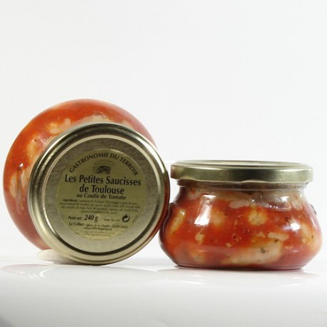Petites Saucisses au Coulis de Tomate et au Piment d Espelette 240g Petites Saucisses au Coulis de Tomate et au Piment d Espelette 240g