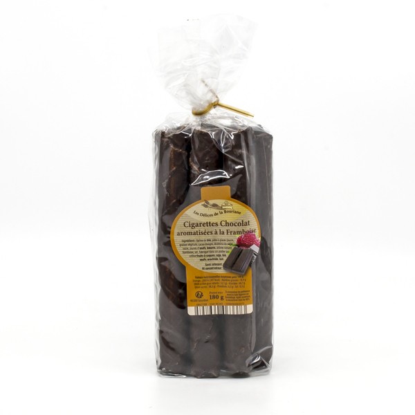 Cigarettes aromatisées à la Framboise enrobées de Chocolat de Montcuq 180g  - Valette - Fleuron du Terroir