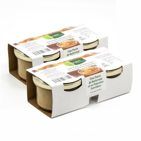 Lot de Fines Purées de Butternut Noisettes Torréfiées 2 X 2 bocaux de 85g