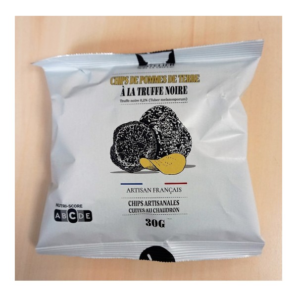 LES CHIPS À LA TRUFFE NOIRE 100g (TUBER MELANOSPORUM 0,2 %) - Valette -  Fleuron du Terroir