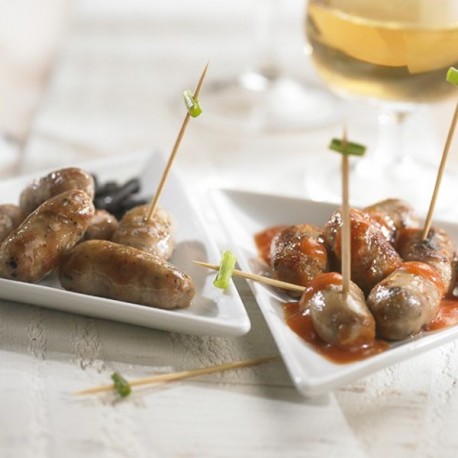 LES PETITES SAUCISSES DE TOULOUSE AU FOIE GRAS DE CANARD (20%) BOITE DE 200 G