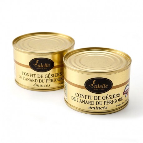 Lot de 2 Confits de Gésiers de Canard du Périgord Emincés 200g soit 400g