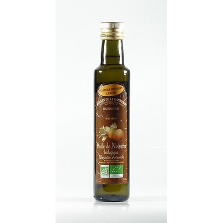 Huile de Noisettes du Moulin de la Gaumerie, Bio, 1re pression vierge, 25cl