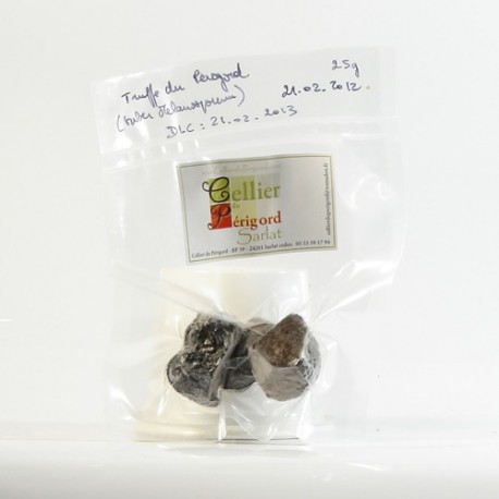 Truffes noires dhiver du Périgord surgelées tuber melanosporum, 25g