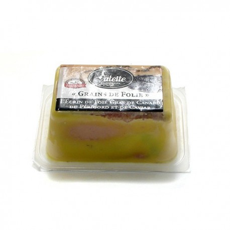 Grains de folie le foie gras de canard entier et son cœur de caviar 50g Valette