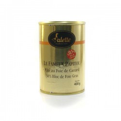Le fameux papitou pâté au foie gras de canard noyau de bloc de foie gras 400g Valette