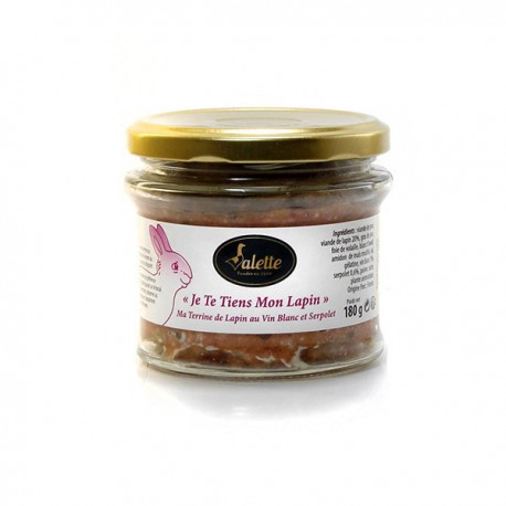 Je te tiens mon lapin ma terrine de lapin au vin blanc et serpolet 90g Valette