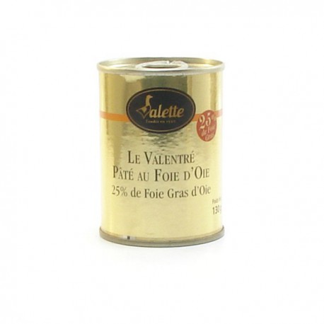 Le valentré pâté au foie d'oie de foie gras 130g Valette