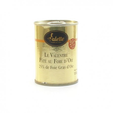 Le valentré pâté au foie d'oie de foie gras 130g Valette