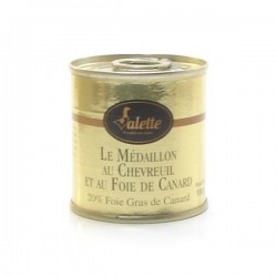 Le médaillon de chevreuil au foie de canard de bloc de foie gras 100g Valette