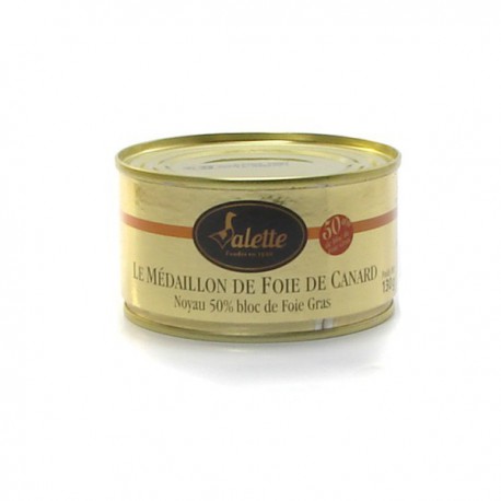 Le médaillon de foie de canard noyau bloc de foie gras 130g Valette