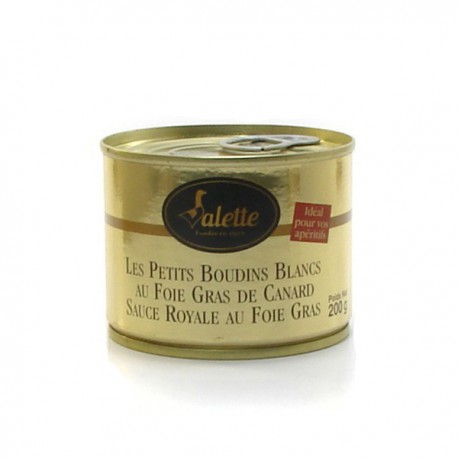 Les petits boudins blancs au foie de canard sauce royale au foie gras 200g Valette