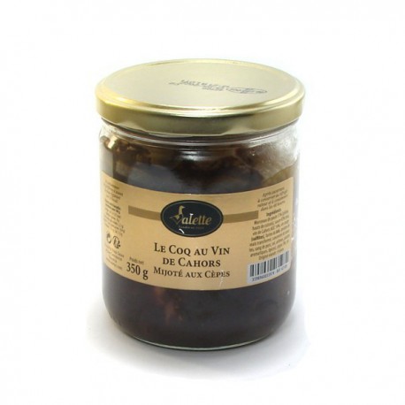 Le coq au vin de cahors mijoté aux cèpes 350g Valette