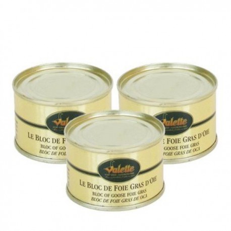 Lot de 3 blocs de foie gras d'oie 3x65g Valette