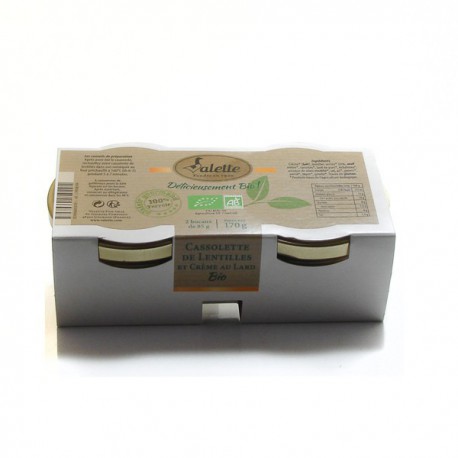 Cassolette de Lentilles et Crème au Lard Bio 85g Valette
