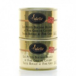 Lot de 2X Petits Boudins Blancs au Foie de Canard Sauce Royale au Foie Gras 400g