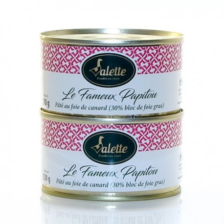 Le "Fameux Papitou" Pâté au Foie de Canard (30% de Bloc de Foie Gras) 260g