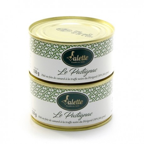 Lot de 2X Pastignac Pâté au Foie de Canard (50%) à La Truffe du Périgord 3% 260g