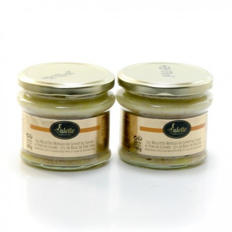 Lot 2 Rillettes Royales de Confit de Canard au Bloc de Foie de Canard (23%) 360g