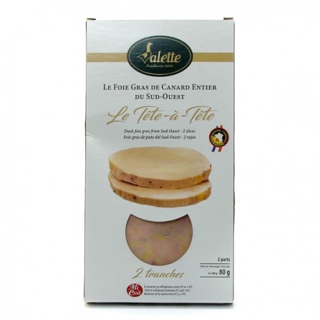 Le Tête à Tête Foie Gras de Canard Entier du Sud-Ouest (2 Tranches) 80g