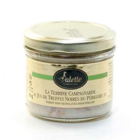 La terrine campagnarde au jus de truffes noires du Périgord 90g Valette