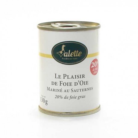Le Plaisir au Foie D'Oie Parfumé au Sauternes (20% de Foie Gras) 130g Valette