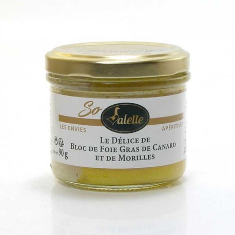 Le délice de bloc de foie gras de canard et de morilles 90g Valette