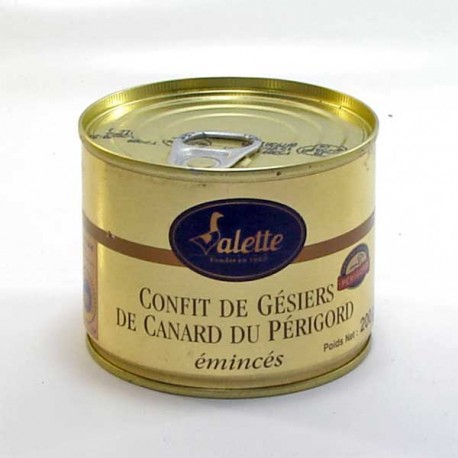 Confit de gésiers de canard du Périgord émincés 200g Valette