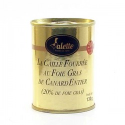 La caille fourrée au foie gras de canard entier de foie gras 130g Valette