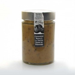 Le consommé royal à la truffe noire du Périgord jus de truffes noires et truffes noires 290g Valette